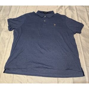 U.S. Polo ASSN Polo Shirt Men's Sz 3XL Blue Golfing 2 Button Luxury Feel